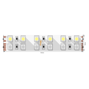 Светодиодная лента 5050, 120 LED/м, 28,8 Вт/м, 24В , IP20, Цвет: RGB + теплый белый, SWG5120-24-28.8-RGBWW-M