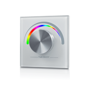 Радио панель W-RGB (W) встраиваемая в стену с валкодером на 1 зону для RGB ленты, белая, W-RGB-W