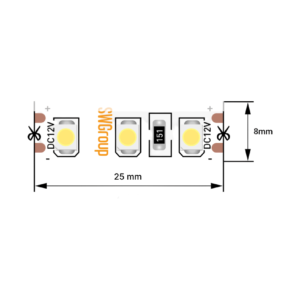 Светодиодная лента 3528, 120 LED/м, 9,6 Вт/м, 12В , IP66, Цвет: Синий, SWG3120-12-9.6-B-66-M