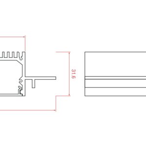Алюминиевый профиль DesignLed LG.49-2.5 анодированный, 2500 мм