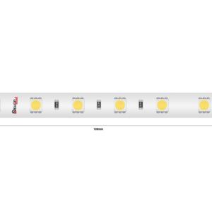 Светодиодная лента LUX, 5050, 60 LED/м, 14,4 Вт/м, 24В, IP65, Теплый белый (2700K), DSG560-24-WW-65
