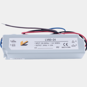 Блок питания для светодиодных лент IP 67 пластик 60 W, 24V, LV-60-24