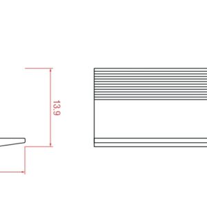 Алюминиевый профиль DesignLed LE.2613-2.5 анодированный, 2500 мм