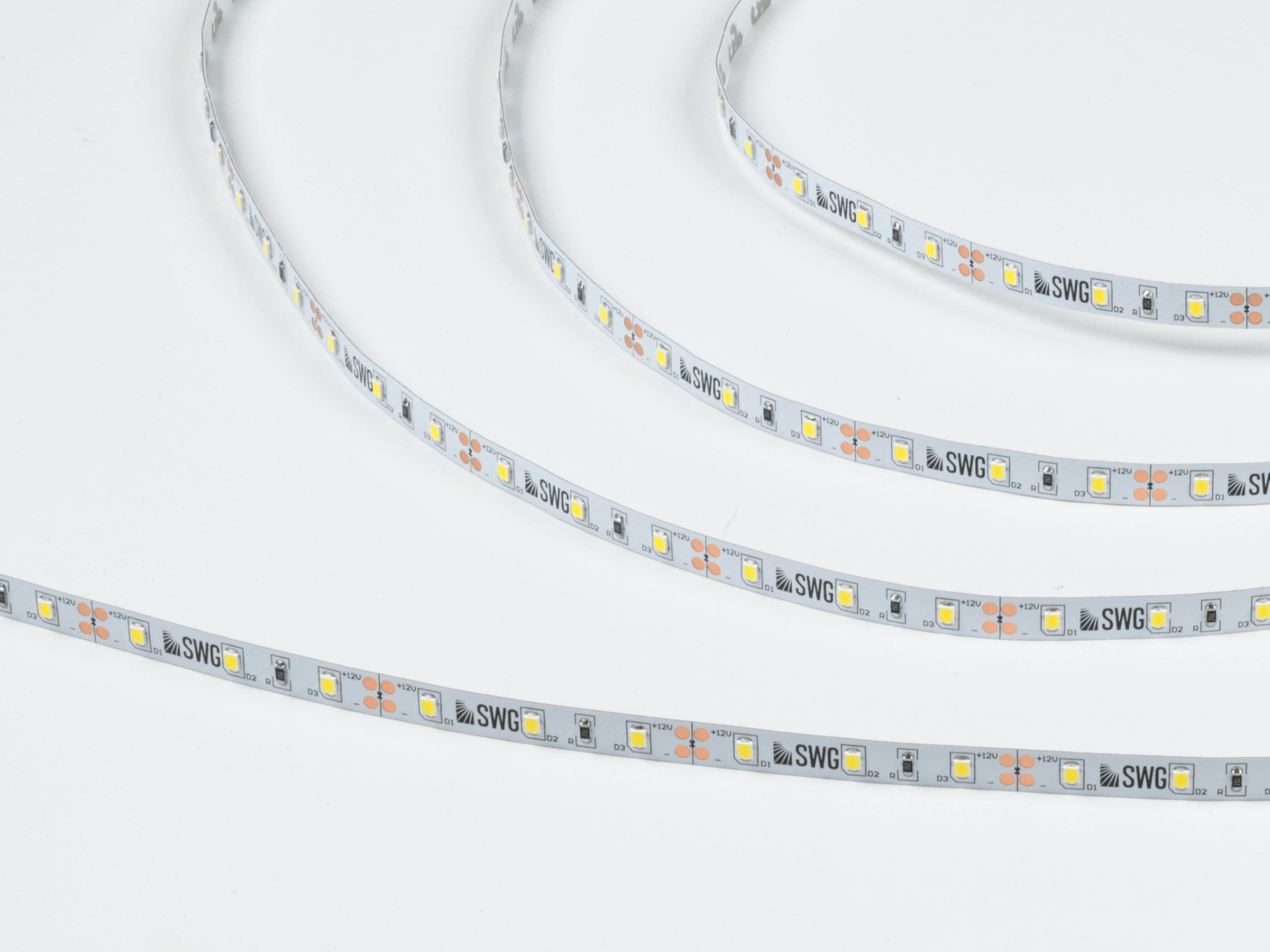 Светодиодная лента 2835, 60 LED/м, 4,8 Вт/м, 12В , IP20, 3M, Цвет: Нейтральный белый, SWG260-12-4.8-NW-M — изображение 2