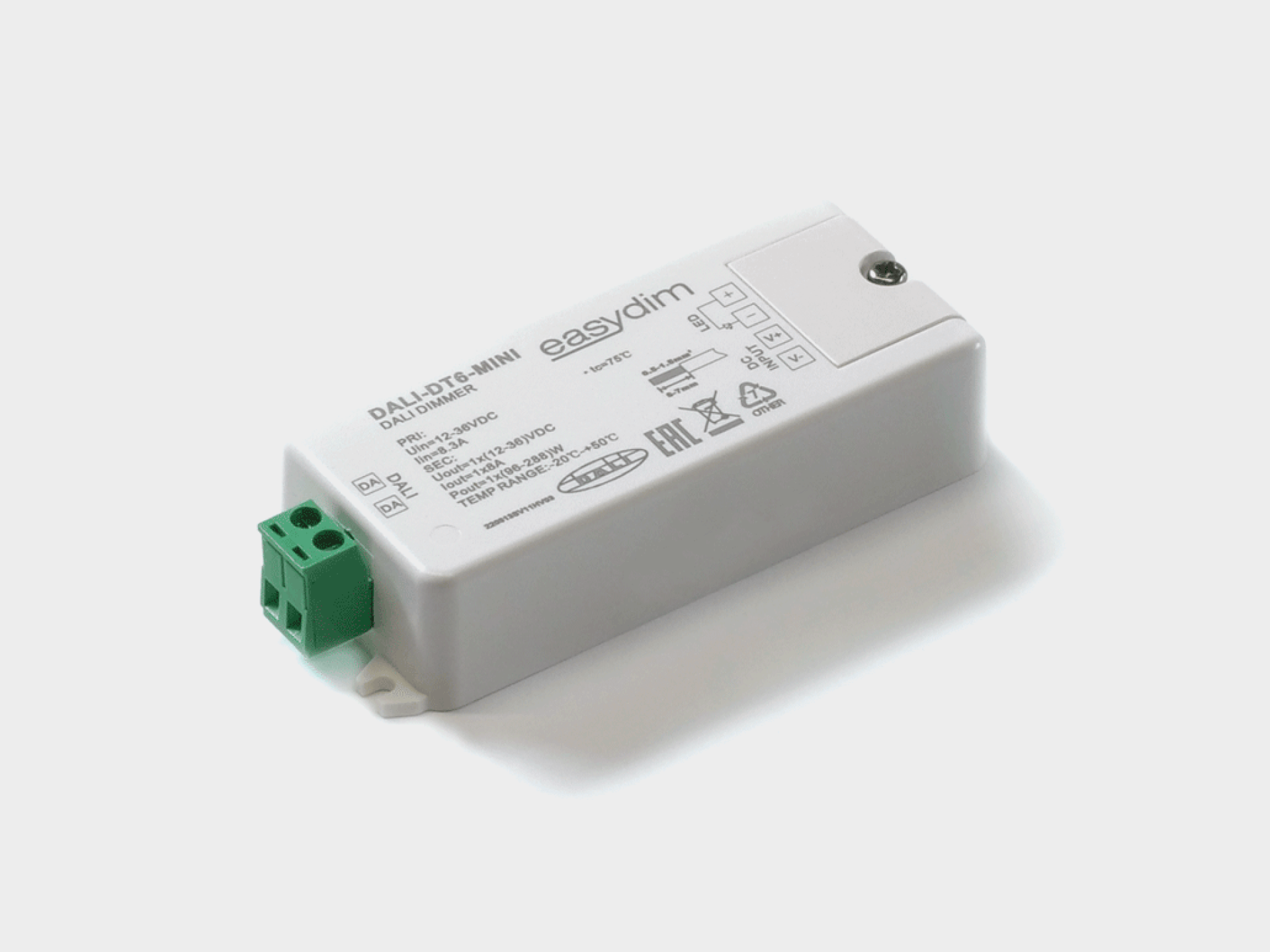 Декодер Dali контроллер для одноцветной ленты 1х8А,, DALI-DT6-MINI
