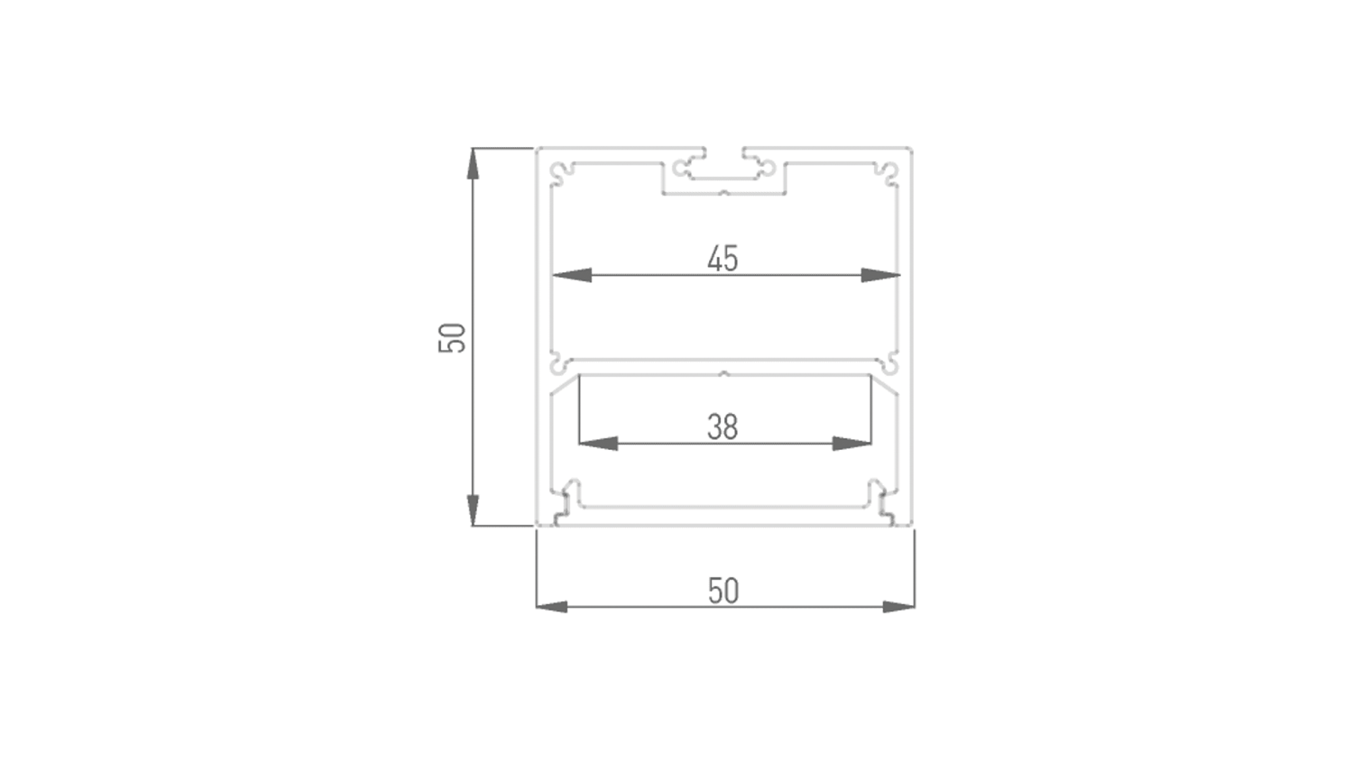 Подвесной/накладной алюминиевый профиль Design LED LS 5050, 2500 мм, анодированный, LS.5050-R — изображение 3