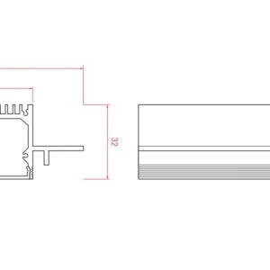 Алюминиевый профиль DesignLed LG.35-2.5 анодированный, 2500 мм