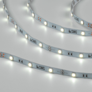 Светодиодная лента 5050, 30 LED/м, 7,2 Вт/м, 12В , IP20, Цвет: Холодный белый, SWG530-12-7.2-W-M